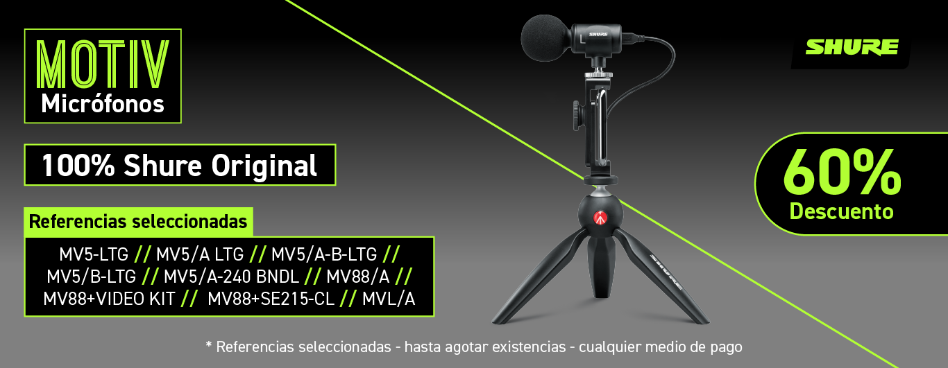 MICRÓFONO PARA PODCAST SHURE MV7-K NEGRO  Música, Audio, Video e  Iluminación de Consumo