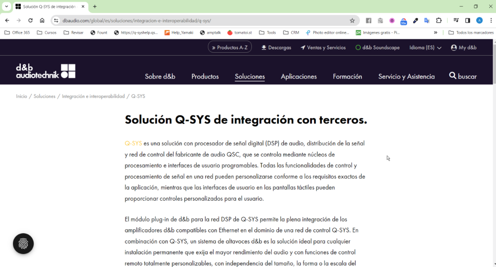 Solucion Q-SYS de integration