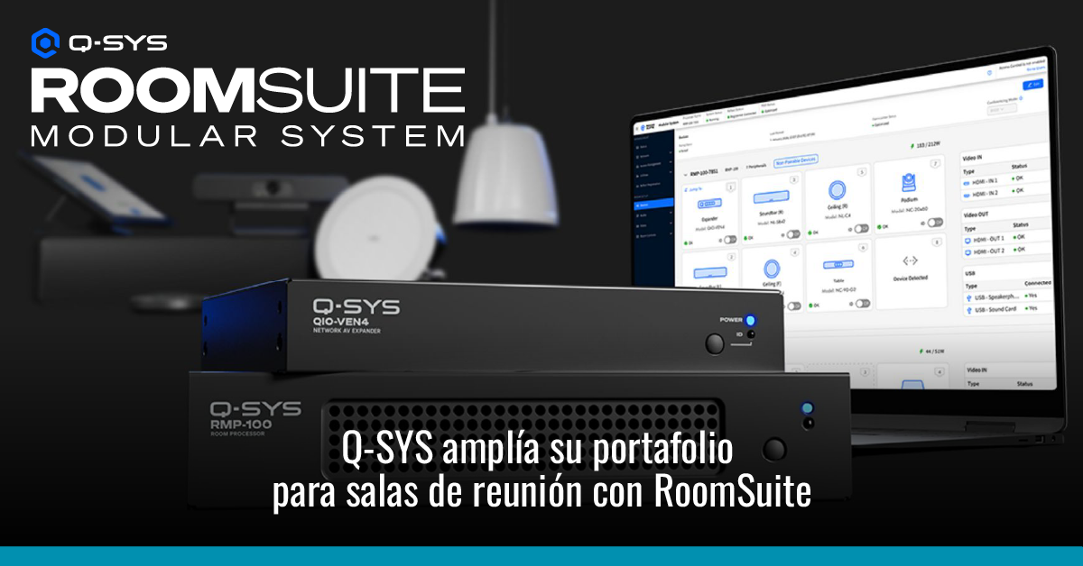 Q-SYS amplía su portafolio para salas de reunión con RoomSuite